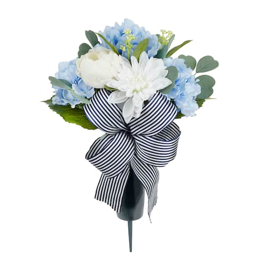 Blue &#x26; White Dahlia &#x26; Hydrangea Cone by Ashland&#xAE;